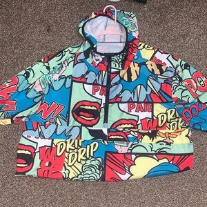 Reason Multicolor Comic Print Kids Raincoat